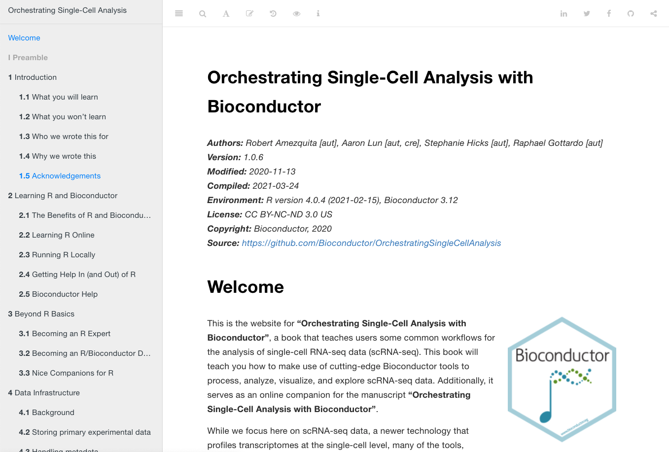 Screenshot of [OSCA](https://bioconductor.org/books/release/OSCA/) online book.